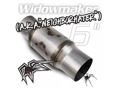 Black Widow Exhaust Neighborhater Series Center/Center Muffler; 4-Inch Inlet/4-Inch Outlet (Universal; Some Adaptation May Be Required)