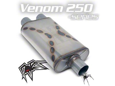 Black Widow Exhaust Venom 250 Series Single/Dual Muffler; 3-Inch Inlet/2.50-Inch Outlet (Universal; Some Adaptation May Be Required)