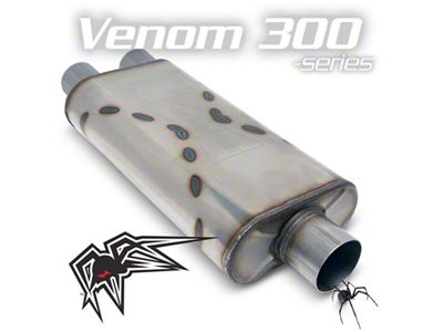 Black Widow Exhaust Venow 300 Series Single/Dual Muffler; 3-Inch Inlet/2.50-Inch Outlet (Universal; Some Adaptation May Be Required)