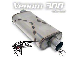 Black Widow Exhaust Venow 300 Series Offset/Center Muffler; 3-Inch Inlet/3-Inch Outlet (Universal; Some Adaptation May Be Required)