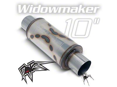 Black Widow Exhaust Widowmaker Series Center/Center Muffler; 3.50-Inch Inlet/3.50-Inch Outlet (Universal; Some Adaptation May Be Required)