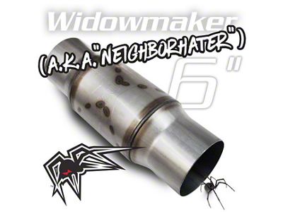 Black Widow Exhaust Neighborhater Series Center/Center Muffler; 4-Inch Inlet/4-Inch Outlet (Universal; Some Adaptation May Be Required)