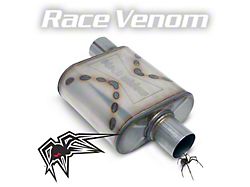 Black Widow Exhaust Race Venom Series Offset/Center Muffler; 3-Inch Inlet/3-Inch Outlet (Universal; Some Adaptation May Be Required)