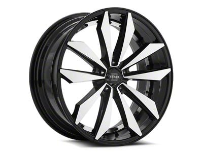 Blade Luxury RT-460 Scar Gloss Black and Machined Wheel; 22x9; 35mm Offset (93-98 Jeep Grand Cherokee ZJ)