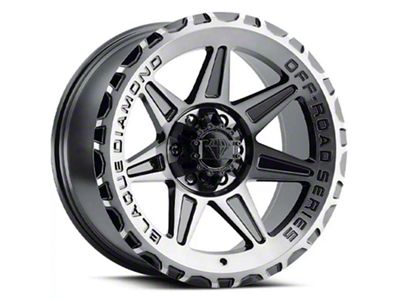 Blaque Diamond Wheels BD-O102 Gloss Black with Machine Face 6-Lug Wheel; 18x9; -12mm Offset (04-15 Titan)