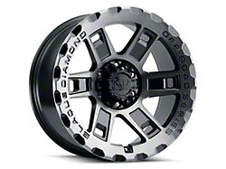 Blaque Diamond Wheels BD-O801 Gloss Black with Machine Face Wheel; 17x9; -12mm Offset (07-18 Jeep Wrangler JK)