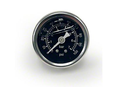 BluePrint Engines Liquid Filled Fuel Pressure Gauge; 0-100 PSI (Universal; Some Adaptation May Be Required)