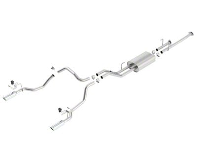 Borla Touring Dual Exhaust System with Polished Tips; Rear Exit (14-21 4.6L Tundra)