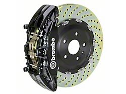 Brembo GT Series 6-Piston Front Big Brake Kit with 15-Inch 2-Piece Cross Drilled Rotors; Black Calipers (20-24 Jeep Gladiator JT)