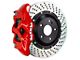 Brembo GT Series 4-Piston Rear Big Brake Kit with 15-Inch 2-Piece Cross Drilled Rotors; Red Calipers (18-21 Jeep Grand Cherokee WK2 Trackhawk)