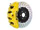 Brembo GT Series 4-Piston Rear Big Brake Kit with 15-Inch 2-Piece Cross Drilled Rotors; Yellow Calipers (18-21 Jeep Grand Cherokee WK2 Trackhawk)