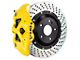 Brembo GT Series 4-Piston Rear Big Brake Kit with 15-Inch 2-Piece Cross Drilled Rotors; Fluorescent Yellow Calipers (18-21 Jeep Grand Cherokee WK2 Trackhawk)