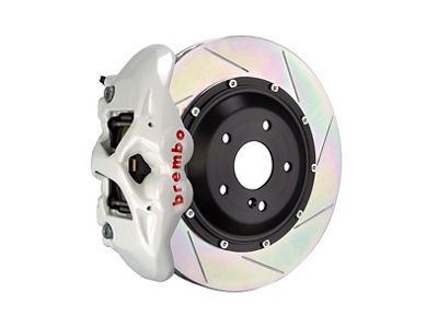 Brembo GT Series 4-Piston Rear Big Brake Kit with 15-Inch 2-Piece Type 1 Slotted Rotors; White Calipers (18-21 Jeep Grand Cherokee WK2 Trackhawk)