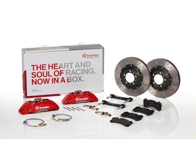 Brembo GT Series 6-Piston Front Big Brake Kit with 15-Inch 2-Piece Type 3 Slotted Rotors; Black Calipers (11-21 Jeep Grand Cherokee WK2, Excluding SRT, SRT8 & Trackhawk)