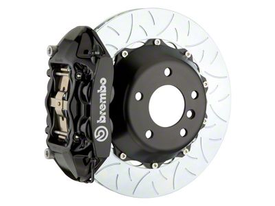 Brembo GT Series 4-Piston Rear Big Brake Kit with 15-Inch 2-Piece Type 3 Slotted Rotors; Black Calipers (07-18 Jeep Wrangler JK)