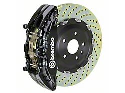 Brembo GT Series 6-Piston Front Big Brake Kit with 15-Inch 2-Piece Cross Drilled Rotors; Black Calipers (18-24 Jeep Wrangler JL)