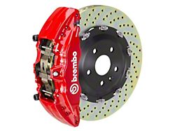 Brembo GT Series 6-Piston Front Big Brake Kit with 15-Inch 2-Piece Cross Drilled Rotors; Red Calipers (18-24 Jeep Wrangler JL)