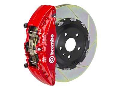 Brembo GT Series 6-Piston Front Big Brake Kit with 15-Inch 2-Piece Type 1 Slotted Rotors; Red Calipers (18-25 Jeep Wrangler JL)