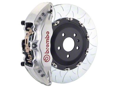 Brembo GT Series 6-Piston Front Big Brake Kit with 15-Inch 2-Piece Type 3 Slotted Rotors; Silver Calipers (18-25 Jeep Wrangler JL)