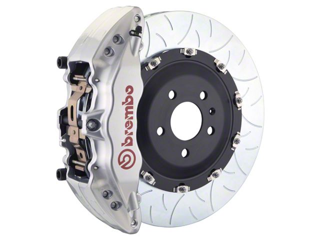 Brembo GT Series 6-Piston Front Big Brake Kit with 15-Inch 2-Piece Type 3 Slotted Rotors; Silver Calipers (18-24 Jeep Wrangler JL)