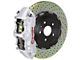 Brembo GT Series 6-Piston Front Big Brake Kit with 14.40-Inch 2-Piece Cross Drilled Rotors; Silver Calipers (07-18 Jeep Wrangler JK)