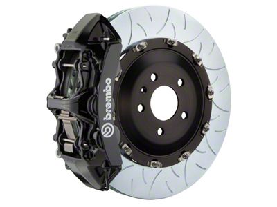 Brembo GT Series 6-Piston Front Big Brake Kit with 15-Inch 2-Piece Type 3 Slotted Rotors; Black Calipers (07-18 Jeep Wrangler JK)