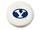 Brigham Young Spare Tire Cover; White (66-18 Jeep CJ5, CJ7, Wrangler YJ, TJ & JK)