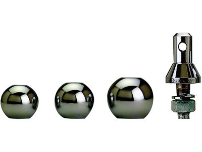 1-Inch Shank Interchangeable Hitch Ball Set; 1-7/8 to 2-5/16-Inch; Stainless Steel