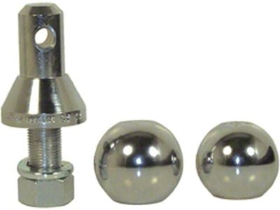 1-Inch Shank Interchangeable Hitch Ball Set; 1-7/8 to 2-Inch; Nickel-Plated Steel