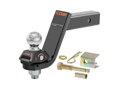 2-Inch Receiver Hitch Rockerball Cushin Ball Mount with 2-Inch Ball; 5-Inch Drop (Universal; Some Adaptation May Be Required)