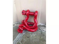 3/4-Inch D-Ring Shackles; Firecracker Red 