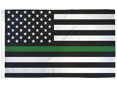 3-Foot x 5-Foot USA Flag; Green Stripe