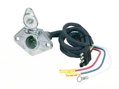 4-Flat to 6-Round Wiring Kit; Metal Housing