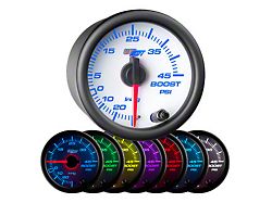 45 PSI Boost/Vacuum Gauge; White 7 Color (Universal; Some Adaptation May Be Required)