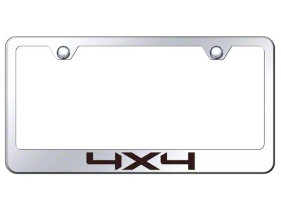 4x4 Laser Etched License Plate Frame; Mirrored (Universal; Some Adaptation May Be Required)