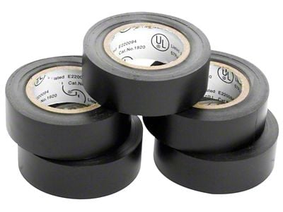 5-Piece 30-Foot x 3/4-Inch Black Weather-Resistant Electrical Tape Set