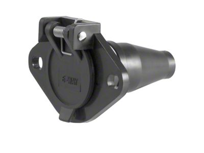 6-Way Round Connector Socket; Black Plastic; Vehicle Side