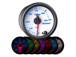 60 PSI Boost Gauge; White 7 Color (Universal; Some Adaptation May Be Required)