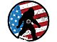 American Flag Sasquatch Bronco Spare Tire Cover with Camera Cutout; Black (21-24 Bronco)