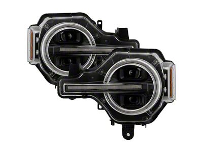 APEX Series High-Power LED Module Headlights; Black Housing; Clear Lens (21-25 Bronco)