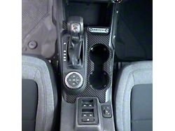 Automatic Transmission Center Console Accent Trim; Raw Carbon Fiber (21-24 Bronco w/ Automatic Transmission)