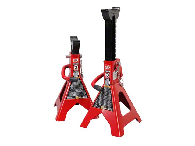 Big Red Double Lock Jack Stands; 3-Ton Capacity