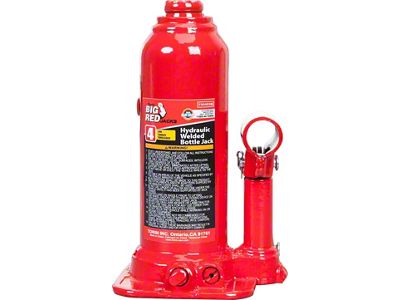 Big Red Hydraulic Bottle Jack; 4-Ton Capacity