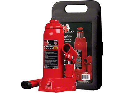 Big Red Hydraulic Bottle Jack with Case; 2-Ton Capacity