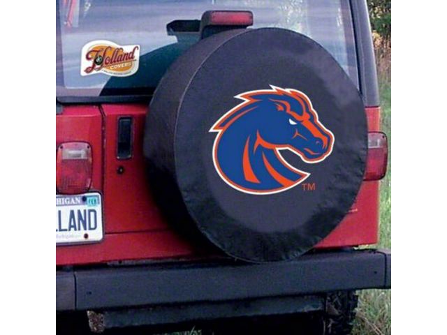 Boise State Spare Tire Cover with Camera Port; Black (21-24 Bronco)