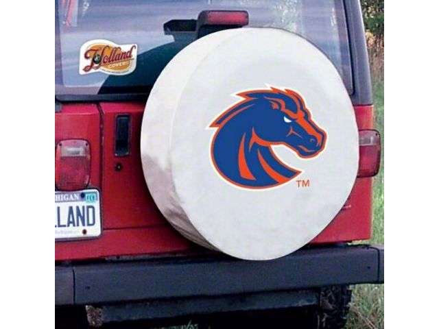 Boise State Spare Tire Cover with Camera Port; White (21-24 Bronco)