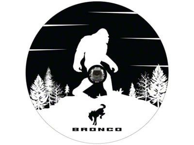 Bronco Sasquatch Spare Tire Cover with Camera Cutout; Black (21-25 Bronco)