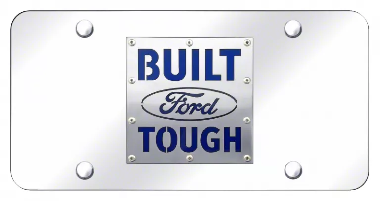 Bronco Built Ford Tough License Plate Brushed Stainless Universal Some Adaptation May Be