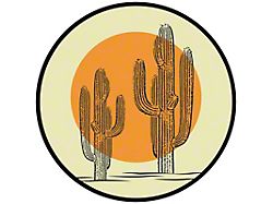 Cactus Sun Spare Tire Cover with Camera Cutout; Black (21-24 Bronco)