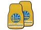 Carpet Front Floor Mats with Golden State Warriors 2017 NBA Champions Logo; Yellow (Universal; Some Adaptation May Be Required)